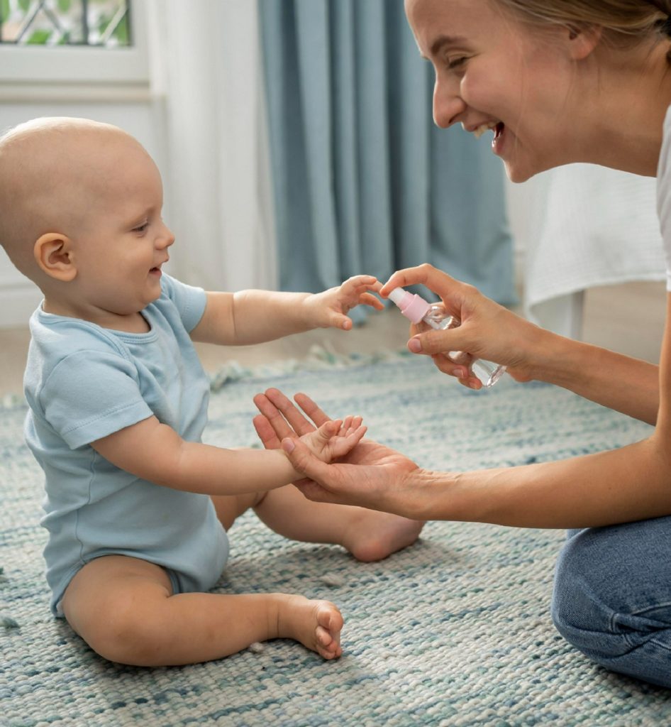 maman apprenant la langue des signes a son bébé
